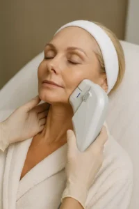 Woman receiving HIFU non surgical facelift treatment Richmond upon Thames