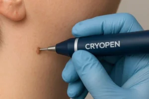 Person receiving skin tag removal Richmond upon Thames